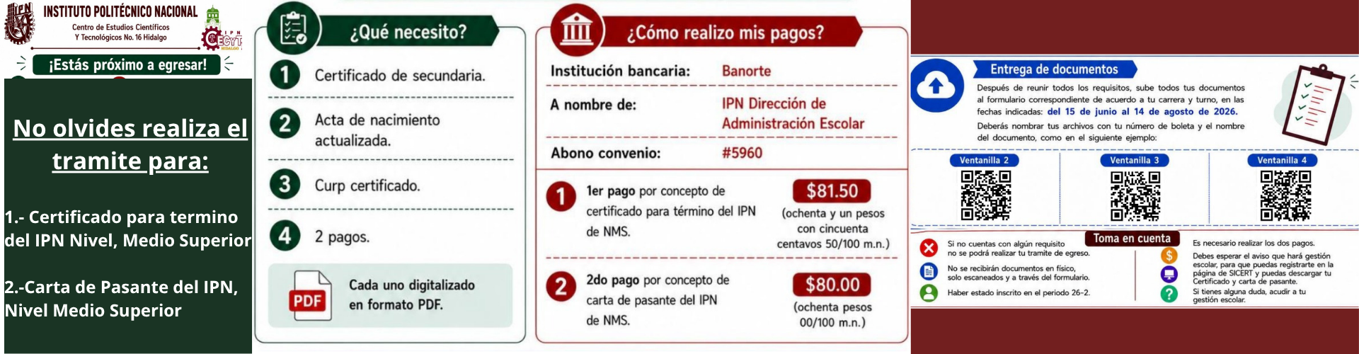 Tramite certificado IPN NMS 